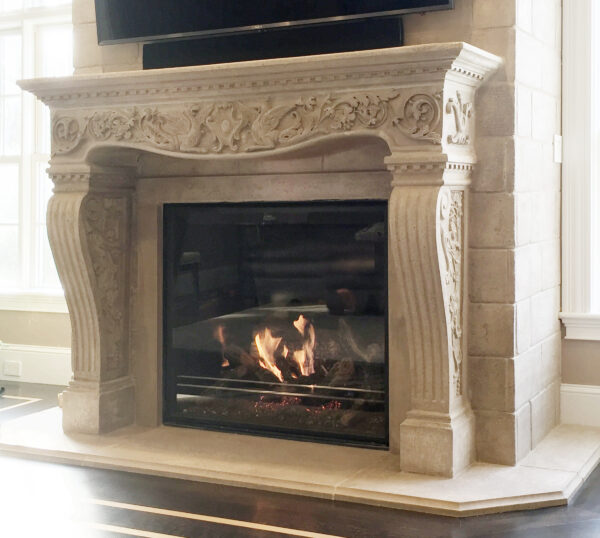 Vincenza Fireplace with Block Foot