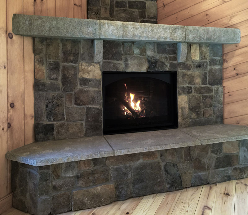 corner stone fireplace